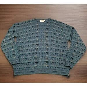 Vintage Megalos Sweater 3XT Coogi Style 3D Knit Biggie Cosby Hip Hop Jumper USA